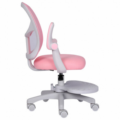 Кресло детское с подставкой для ног BRABIX Toy MG-205, сетка/ткань TW, розовое, 533151