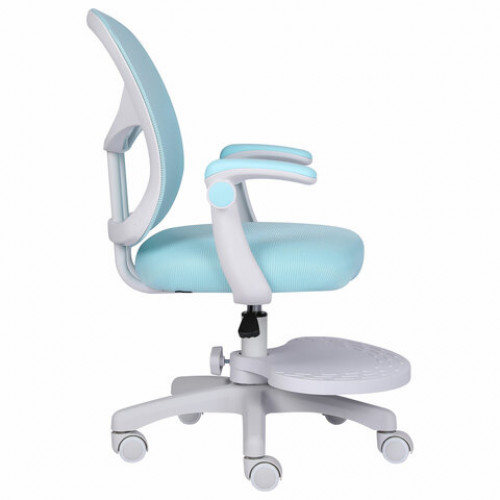 Кресло детское с подставкой для ног BRABIX Toy MG-205, сетка/ткань TW, голубое, 533152