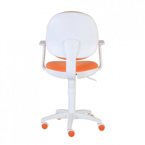 Кресло CH-W356AXSN с подлокотниками, оранжевое, пластик белый, CH-W356AXSN/15