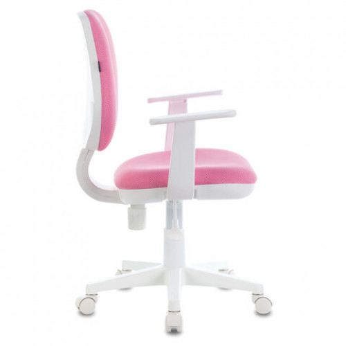 Кресло BRABIX Fancy MG-201W, с подлокотниками, пластик белый, розовое, 532409, MG-201W_532409
