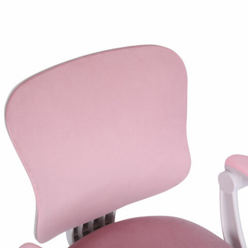 Кресло детское с подставкой для ног BRABIX Sky MG-206, велюр, розовое, 533154