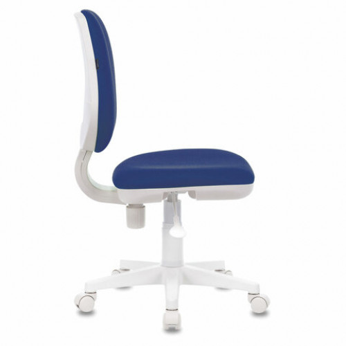 Кресло BRABIX Fancy MG-201W, без подлокотников, пластик белый, синее, 532413, MG-201W_532413