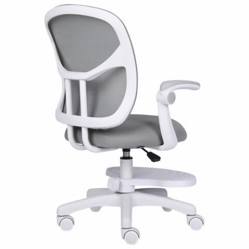 Кресло детское с подставкой для ног BRABIX Toy MG-205, сетка/ткань TW, серое, 533153