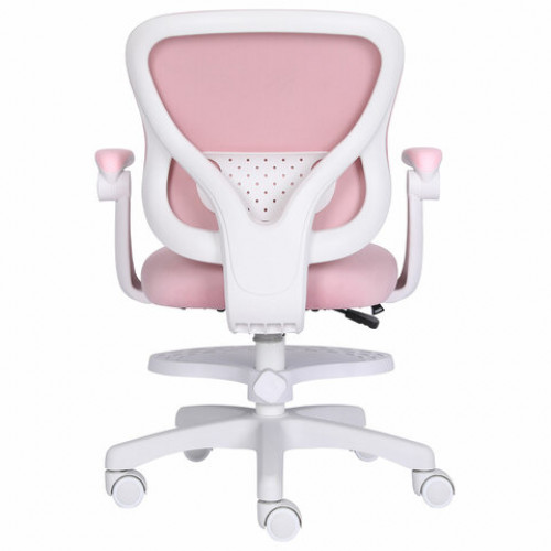 Кресло детское с подставкой для ног BRABIX Sky MG-206, велюр, розовое, 533154