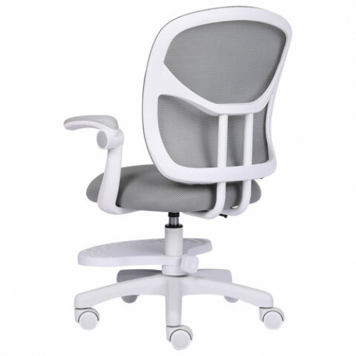 Кресло детское с подставкой для ног BRABIX Toy MG-205, сетка/ткань TW, серое, 533153