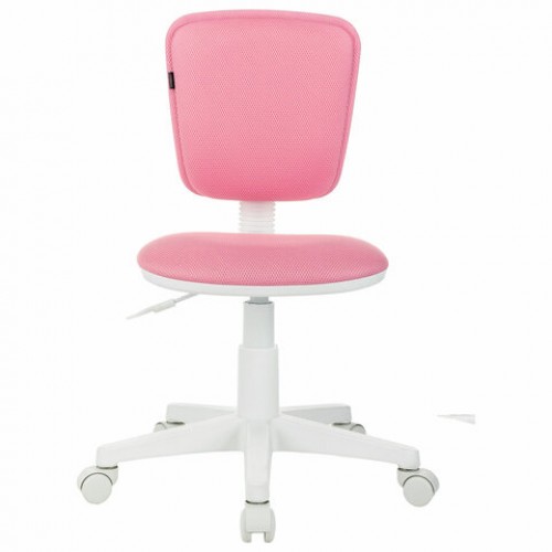 Кресло детское BRABIX Joy MG-204W, без подлокотников, пластик белый, ткань TW, розовое, 533011