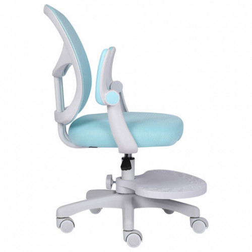 Кресло детское с подставкой для ног BRABIX Toy MG-205, сетка/ткань TW, голубое, 533152