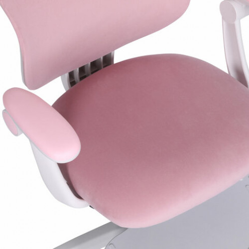 Кресло детское с подставкой для ног BRABIX Sky MG-206, велюр, розовое, 533154