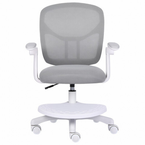 Кресло детское с подставкой для ног BRABIX Toy MG-205, сетка/ткань TW, серое, 533153