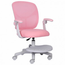 Кресло детское с подставкой для ног BRABIX Toy MG-205, сетка/ткань TW, розовое, 533151