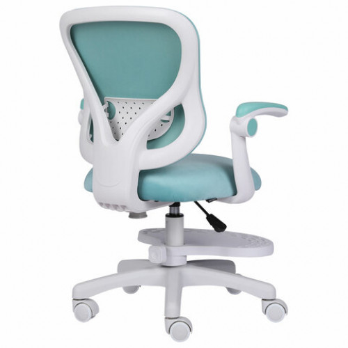 Кресло детское с подставкой для ног BRABIX Sky MG-206, велюр, голубое, 533155