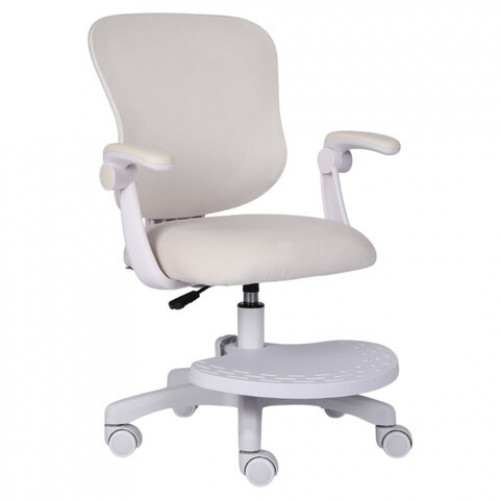 Кресло детское с подставкой для ног BRABIX Sky MG-206, велюр, бежевое, 533156