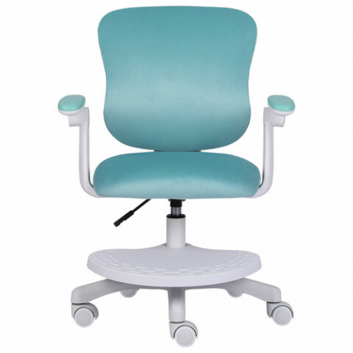 Кресло детское с подставкой для ног BRABIX Sky MG-206, велюр, голубое, 533155