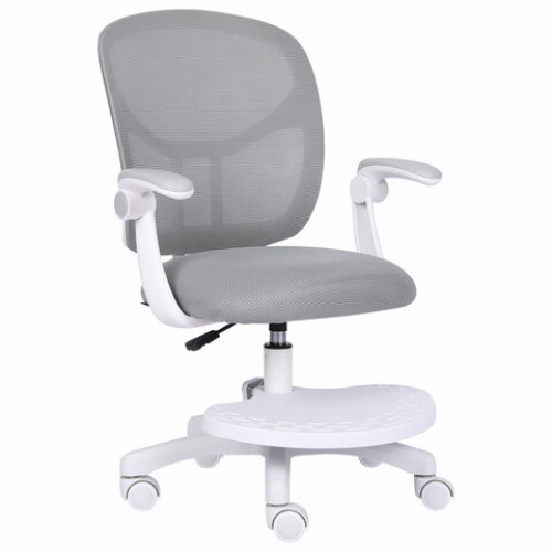 Кресло детское с подставкой для ног BRABIX Toy MG-205, сетка/ткань TW, серое, 533153