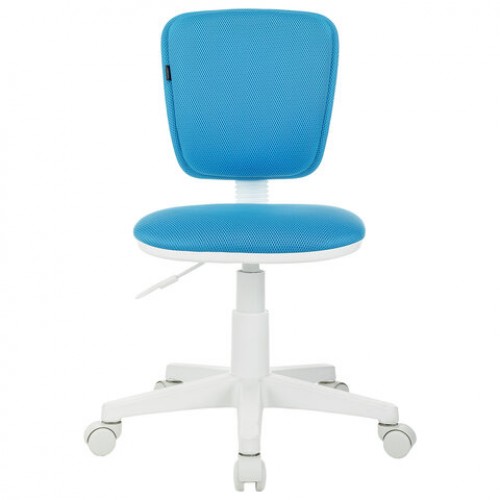 Кресло детское BRABIX Joy MG-204W, без подлокотников, пластик белый, ткань TW, голубое, 533012