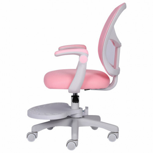 Кресло детское с подставкой для ног BRABIX Toy MG-205, сетка/ткань TW, розовое, 533151