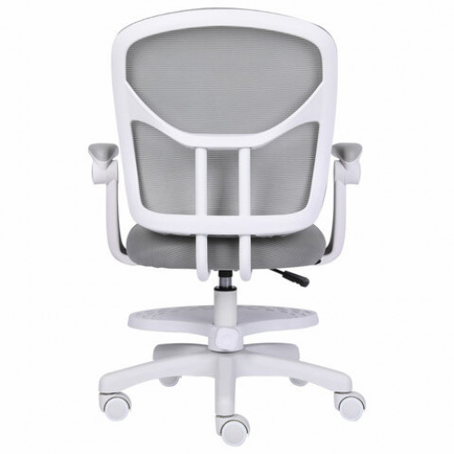 Кресло детское с подставкой для ног BRABIX Toy MG-205, сетка/ткань TW, серое, 533153