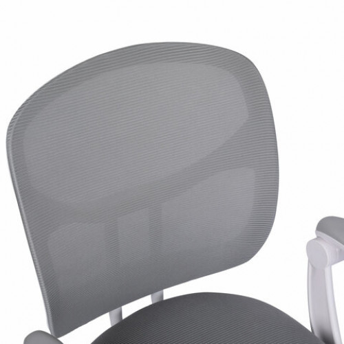 Кресло детское с подставкой для ног BRABIX Toy MG-205, сетка/ткань TW, серое, 533153