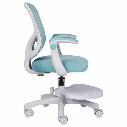 Кресло детское с подставкой для ног BRABIX Sky MG-206, велюр, голубое, 533155