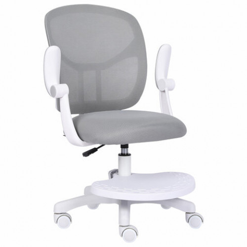 Кресло детское с подставкой для ног BRABIX Toy MG-205, сетка/ткань TW, серое, 533153