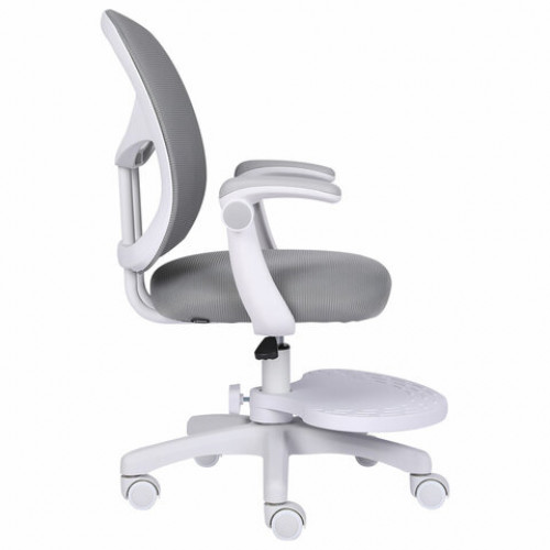 Кресло детское с подставкой для ног BRABIX Toy MG-205, сетка/ткань TW, серое, 533153