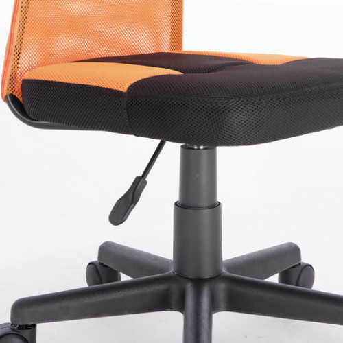 Кресло компактное BRABIX Smart MG-313, без подлокотников, комбинированное, черное/оранжевое, 531844