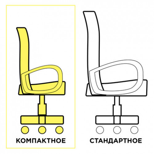 Кресло компактное BRABIX Smart MG-313, без подлокотников, черное, 531843