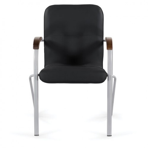 Кресло BRABIX Samba CF-106 BOX-2, серый каркас, накладки орех, кожзам черный, разобрано, 532763