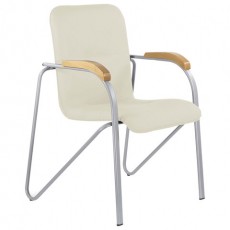 Кресло BRABIX Samba CF-106 BOX-2, серый каркас, наладки бук, кожзам бежевый, разобрано, 532764