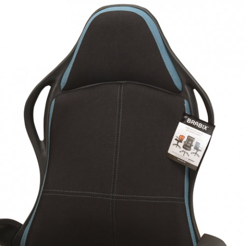 Кресло офисное BRABIX PREMIUM Force EX-516, ткань, черное/вставки синие, 531572