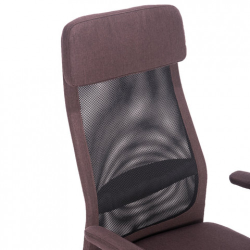 Кресло офисное BRABIX Flight EX-540, хром, ткань, сетка, коричневое, 531849