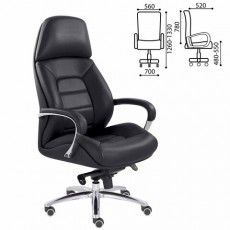 Кресло офисное EPIK A-181-G, мультиблок, натуральная кожа, черное, ш/к ХХХХХ