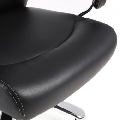 Кресло офисное BRABIX PREMIUM Total HD-006, НАГРУЗКА до 180 кг, экокожа, хром, черное, 531933
