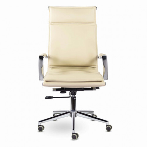 Кресло офисное BRABIX PREMIUM Kayman EX-532, экокожа, хром, бежевое, 532544