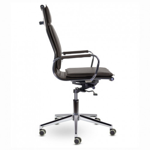 Кресло офисное BRABIX PREMIUM Kayman EX-532, экокожа, хром, темно-коричневое, 532545