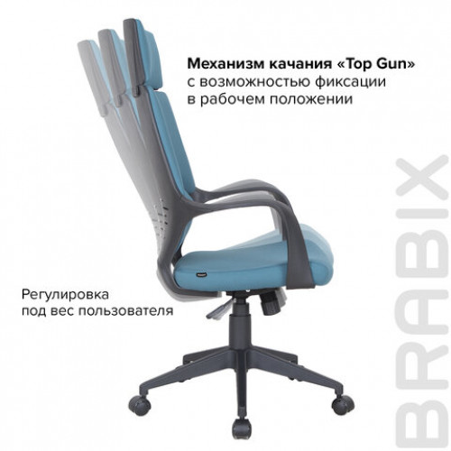 Кресло офисное BRABIX PREMIUM Prime EX-515, ткань, голубое, 531568