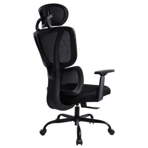 Кресло BRABIX PREMIUM Fargo ER-710, синхромеханизм, 3D подлокотники, сетка/ткань TW, черное, 532949