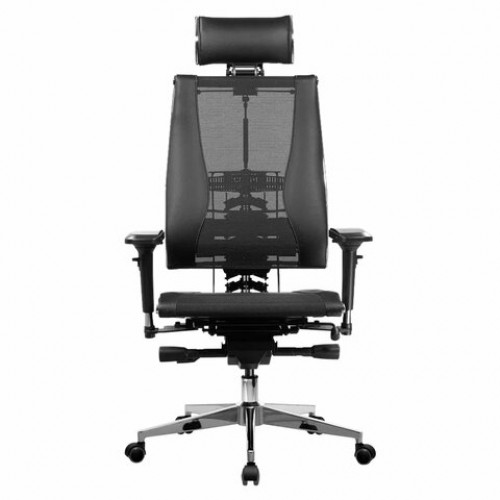 Кресло МЕТТА YOGA Y 4DT B2-14D, адаптивная спинка, 3D-подголовник, сверхпрочная сетка, черное