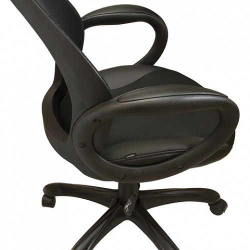 Кресло офисное BRABIX PREMIUM Genesis EX-517, пластик черный, ткань/экокожа/сетка черная, 531574