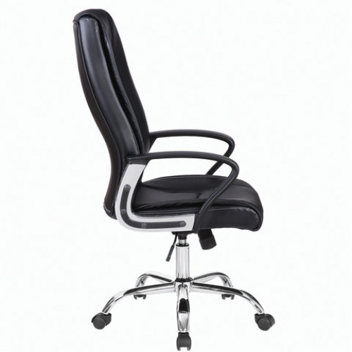Кресло офисное BRABIX Forward EX-570, хром, экокожа, черное, 531837