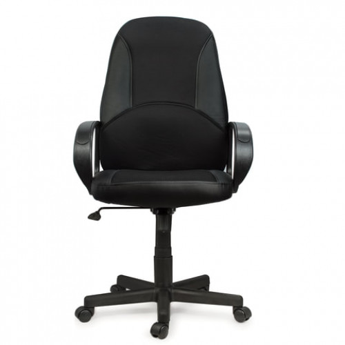 Кресло офисное BRABIX City EX-512, кожзаменитель черный, ткань черная, TW, 531407