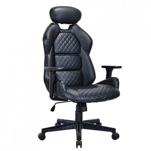 Кресло BRABIX PREMIUM Tokyo EX-595, регулируемый подголовник, рециклированная кожа, черное, 532975