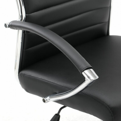 Кресло офисное BRABIX Style EX-528, экокожа, хром, черное, 531947