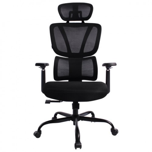 Кресло BRABIX PREMIUM Fargo ER-710, синхромеханизм, 3D подлокотники, сетка/ткань TW, черное, 532949
