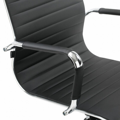 Кресло офисное BRABIX Energy EX-509, экокожа, хром, черное, 530862