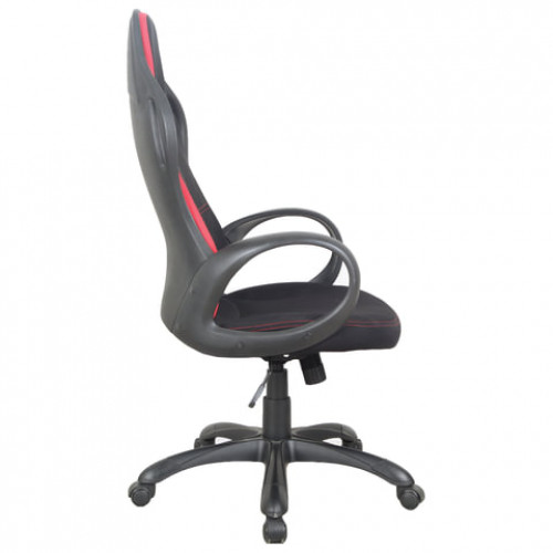 Кресло офисное BRABIX PREMIUM Force EX-516, ткань, черное/вставки красные, 531571