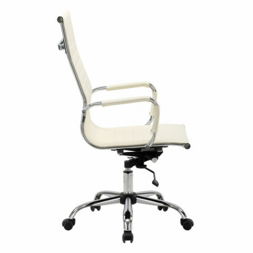 Кресло офисное BRABIX Energy EX-509, экокожа, хром, бежевое, 531166