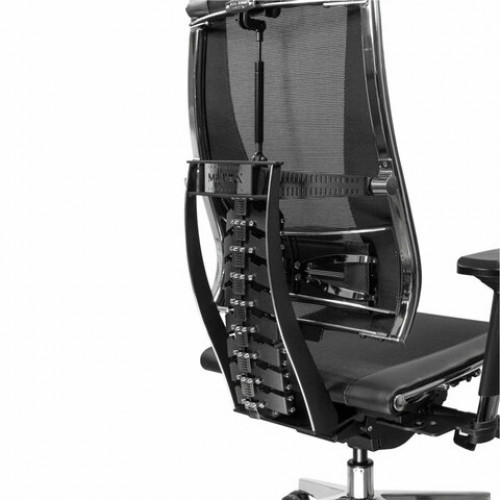 Кресло МЕТТА YOGA Y 4DT B2-14D, адаптивная спинка, 3D-подголовник, сверхпрочная сетка, черное