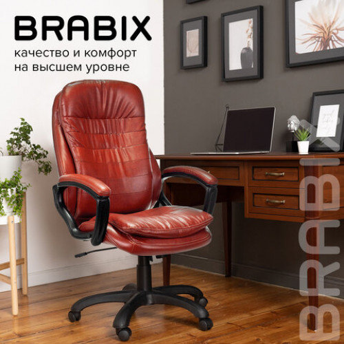 Кресло офисное BRABIX PREMIUM Omega EX-589, экокожа, коричневое, 532096