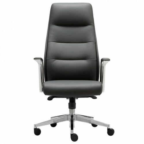 Кресло BRABIX PREMIUM Adept EX-752, синхромеханизм, алюминий, экокожа, черное, 532930